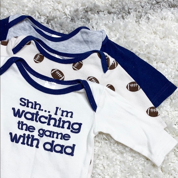 modern baby Other - Long sleeve Onesies Football Onesies 3-6 months